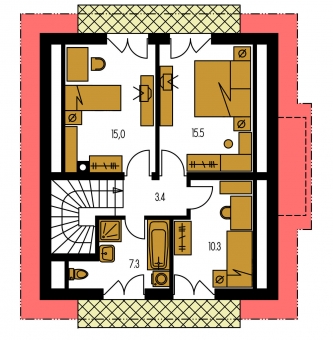 Mirror image | Floor plan of second floor - PREMIER 83